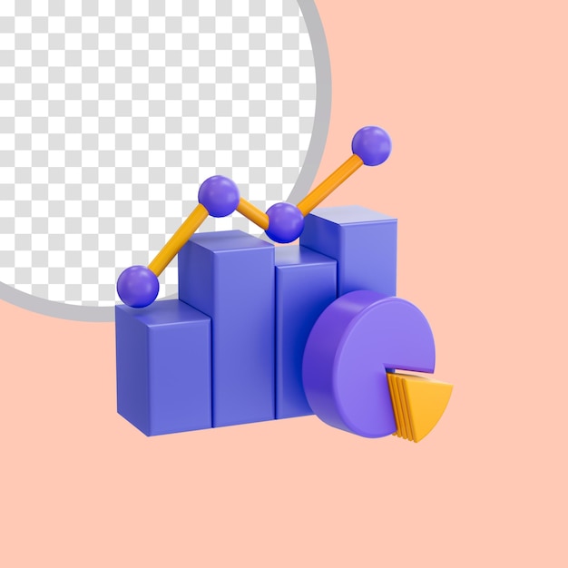 L'icône de croissance du graphique d'entreprise 3d render concept pour Trading Stock News Creative Croissance de l'économie mondiale