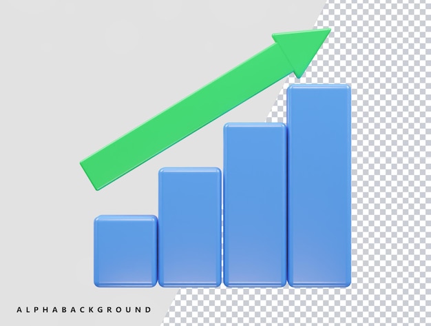 Icône de croissance d'entreprise vecteur d'illustration de rendu 3d
