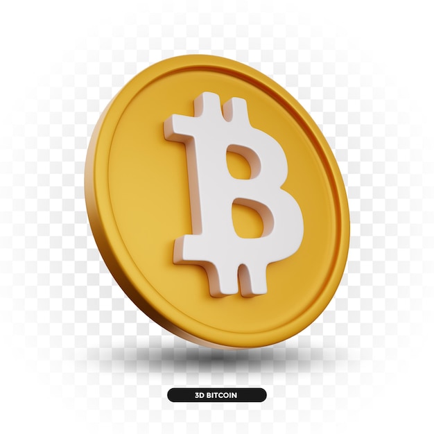 Icône de crypto-monnaie PSD 3D Bitcoin