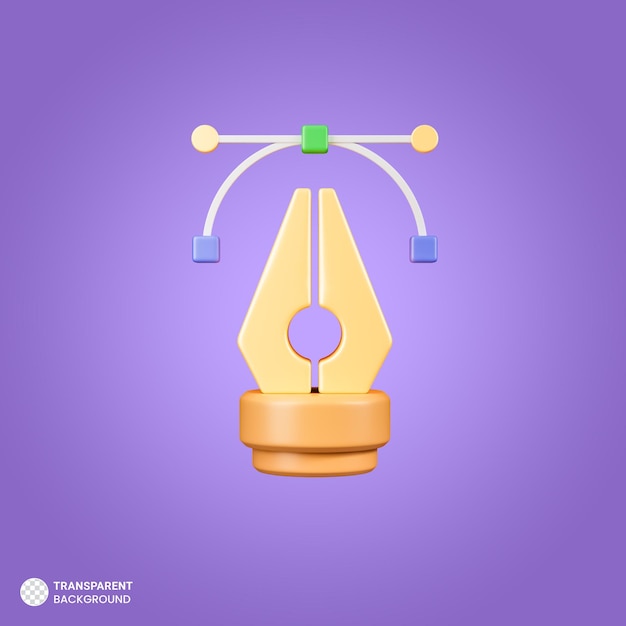 Icône de curseur d'outil de stylo d'élément de conception graphique illustration de rendu 3d