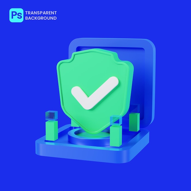 PSD icône de cybersécurité et boîte bleue