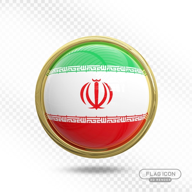 Ícone da bandeira iraniana em 3D
