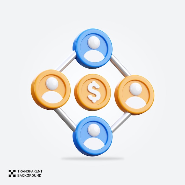 Ícone da equipe de negócios de renderização PSD 3D