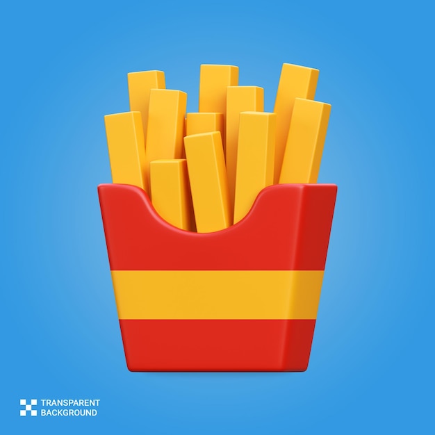 Ícone da lista de batatas fritas em PSD 3D
