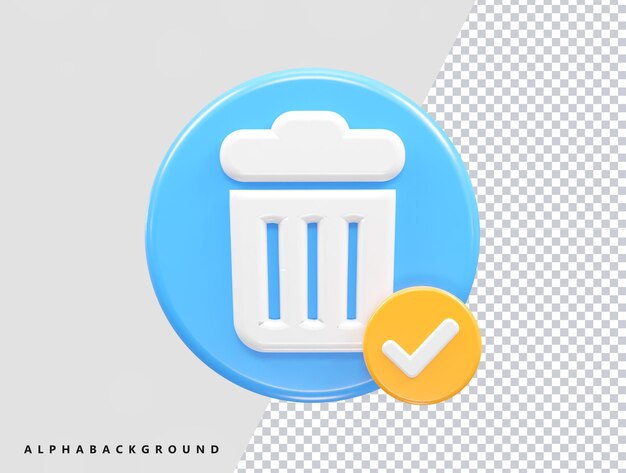 PSD Ícone da lixeira de reciclagem 3d torna o elemento de ilustração transparente
