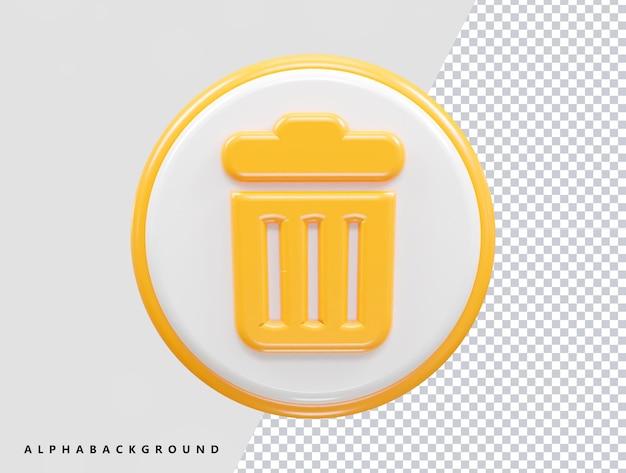 PSD Ícone da lixeira de reciclagem 3d torna o elemento de ilustração transparente