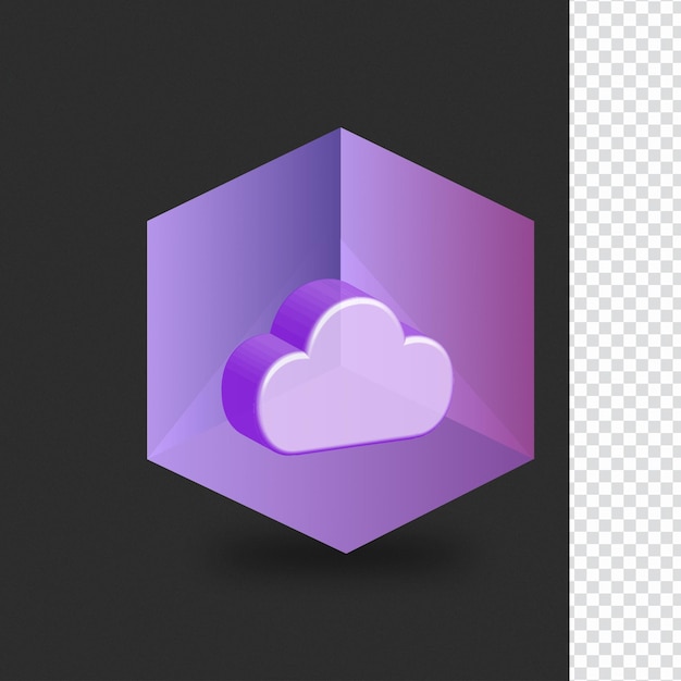 PSD Ícone da nuvem 3d