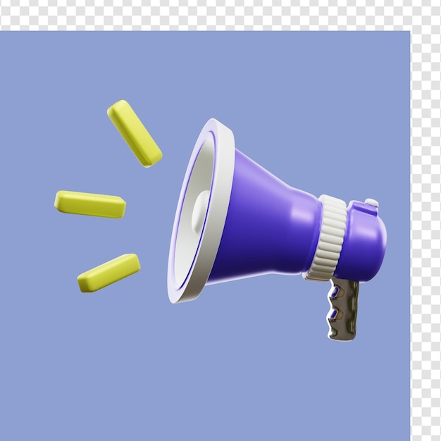 ícone de alto-falante de megafone ilustração 3D