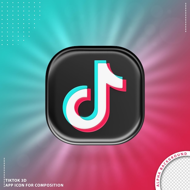 Ícone de aplicação tiktok 3d