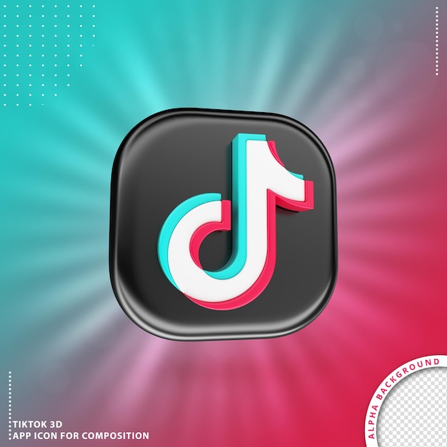 ÍCONE DE APLICAÇÃO TikTok 3D