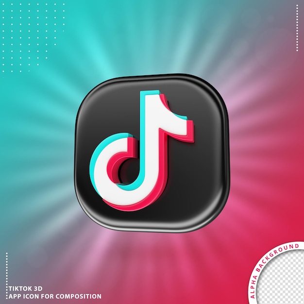 ÍCONE DE APLICAÇÃO TikTok 3D