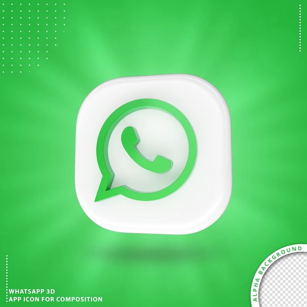 Ícone de aplicação whatsapp para branco de composição