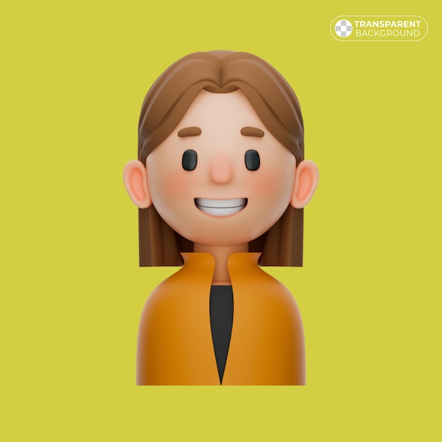 Ícone de avatar de modelo feminino 3D