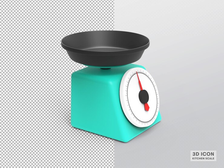 PSD ícone de balança de cozinha isolado de renderização 3d