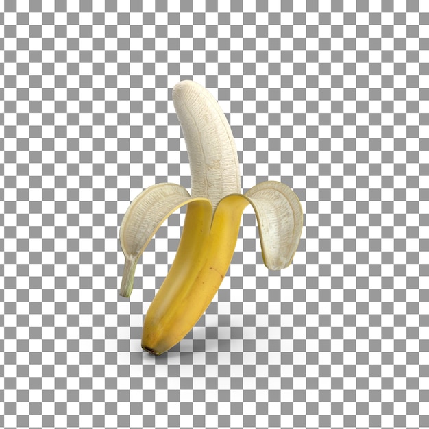 Ícone de banana 3d em fundo isolado e transparente