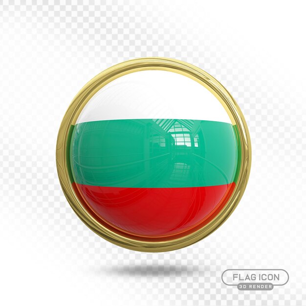 Ícone de bandeira 3D da Bulgária