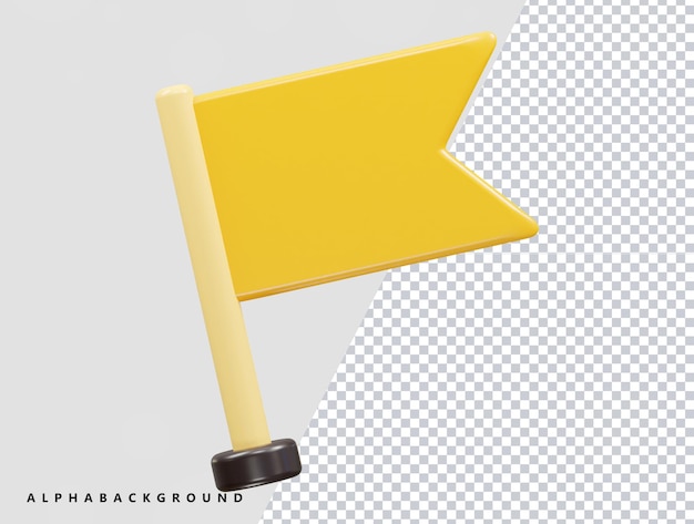 PSD Ícone de bandeira renderização de ilustração vetorial 3d transparente