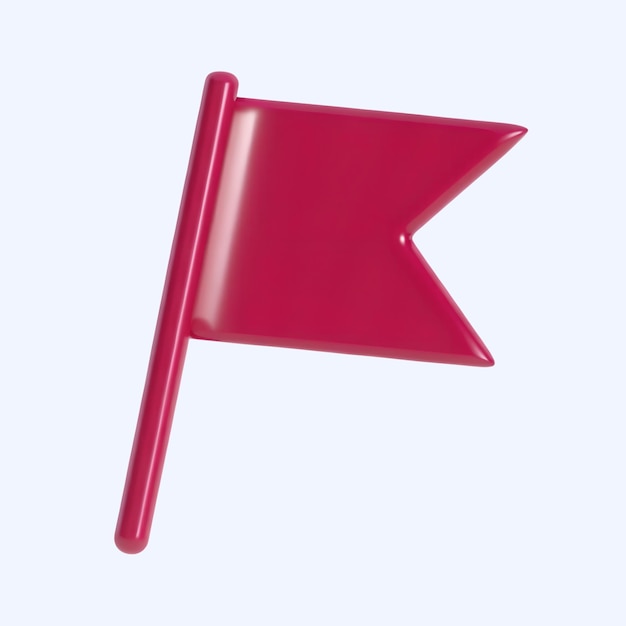 Ícone de bandeira vermelha 3d