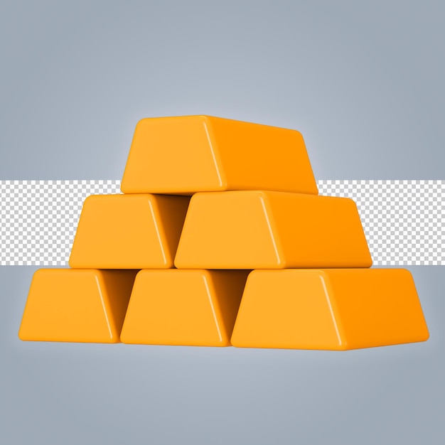 ícone de barras de ouro 3D