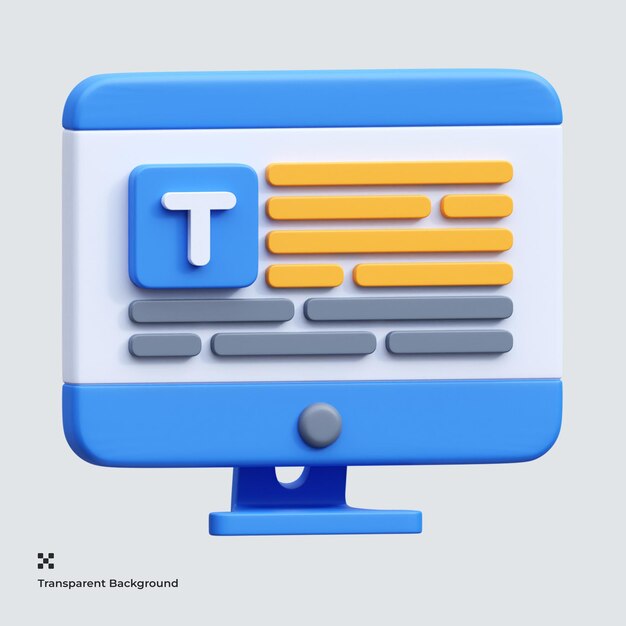 ícone de blog online em 3D
