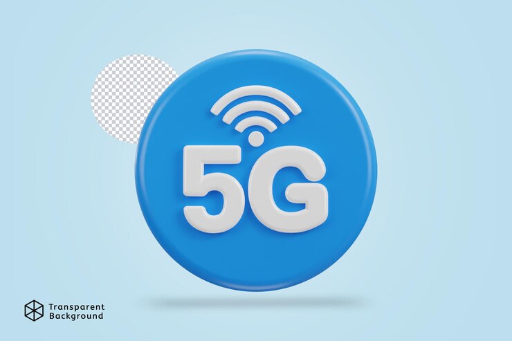 PSD ícone de botão de rede 5g ícone de vetor de renderização 3d