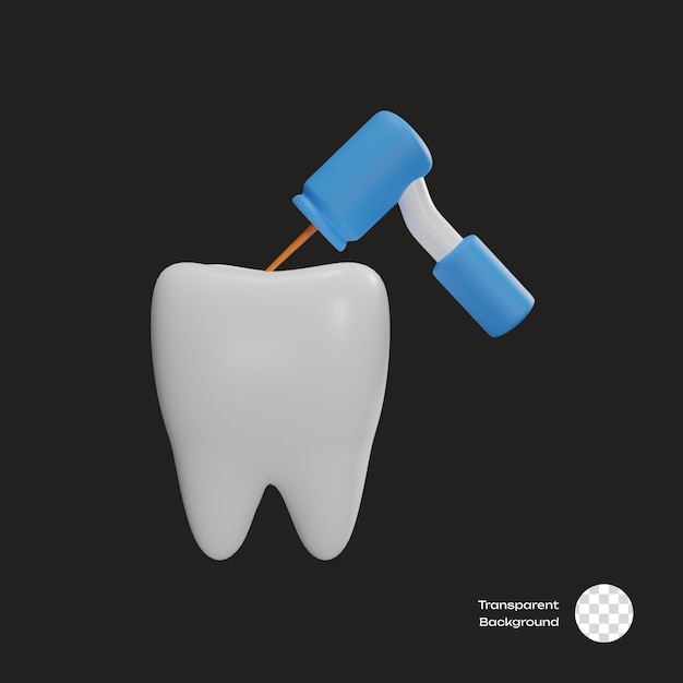 PSD Ícone de broca dentária 3d