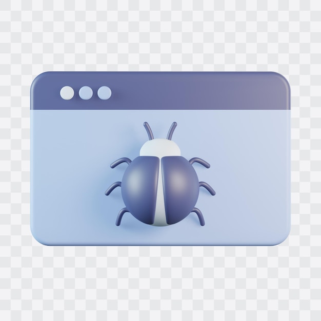 PSD Ícone de bug 3d do site