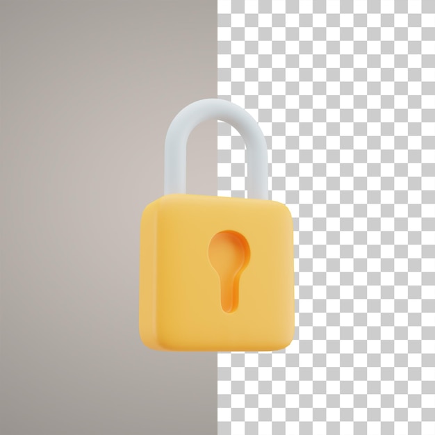 Ícone de cadeado de ilustração 3D