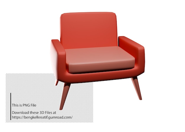 Ícone de cadeira interior de poli baixo 3D