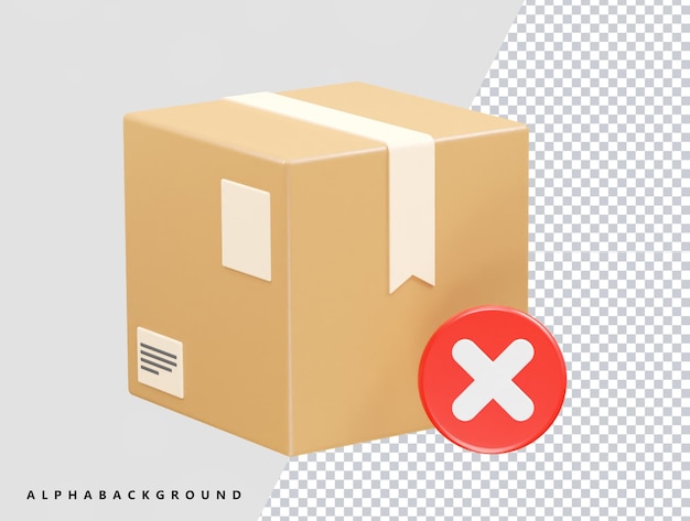 Ícone de caixa de entrega elemento de renderização 3D