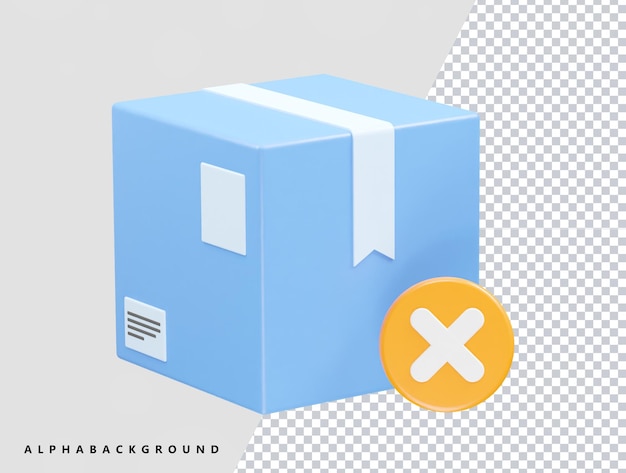 Ícone de caixa de entrega elemento de renderização 3D