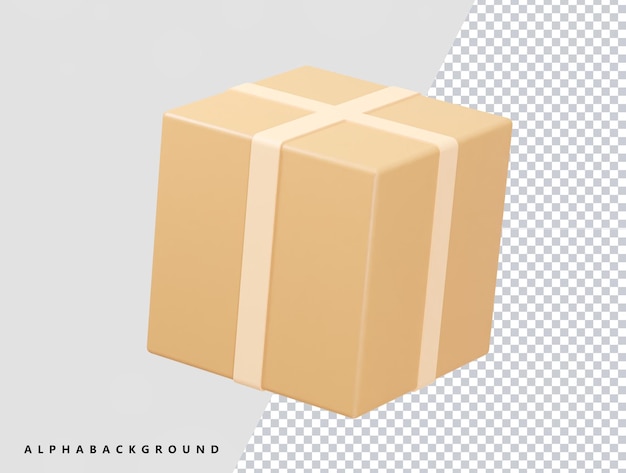 Ícone de caixa de papelão elemento 3d psd