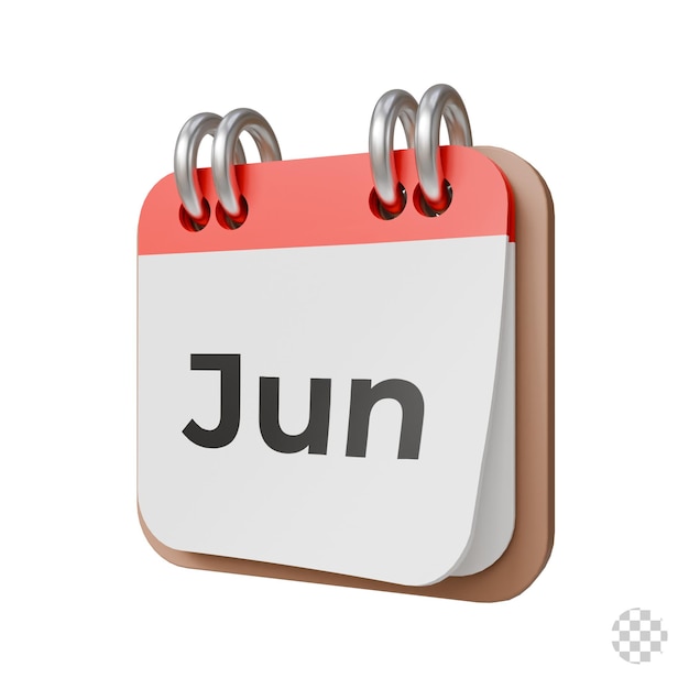 Ícone de calendário 3D com lembrete de data e horário
