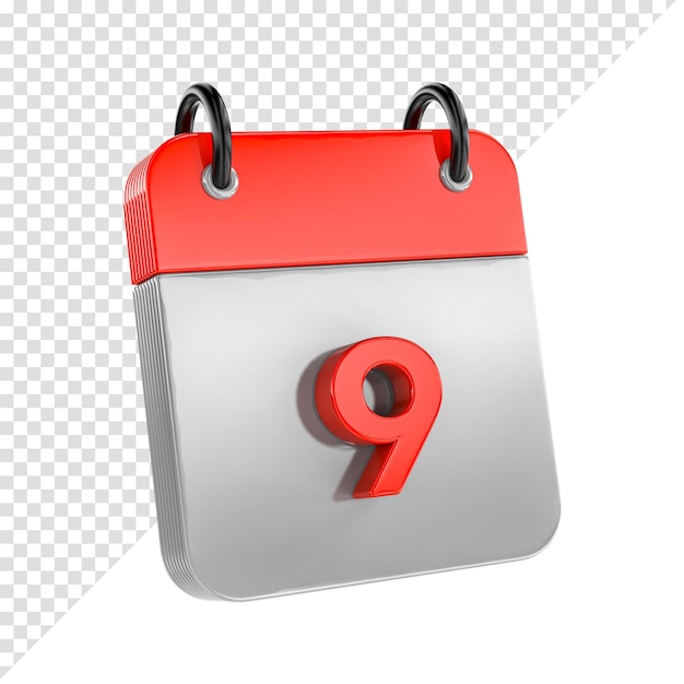 Ícone de calendário isolado renderização 3d ilustração