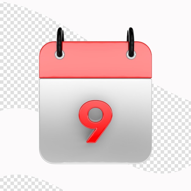 Ícone de calendário isolado renderização 3d ilustração