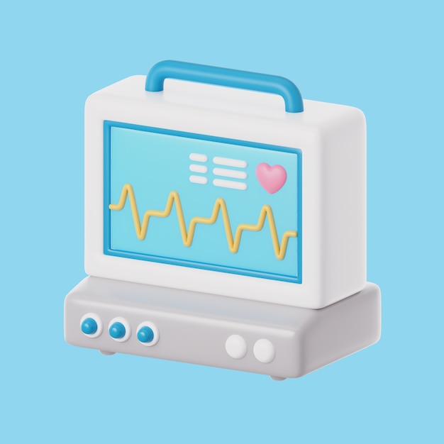 ícone de câncer 3D com monitor de computador