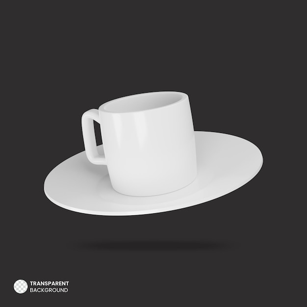 PSD Ícone de caneca de café 3d isolado