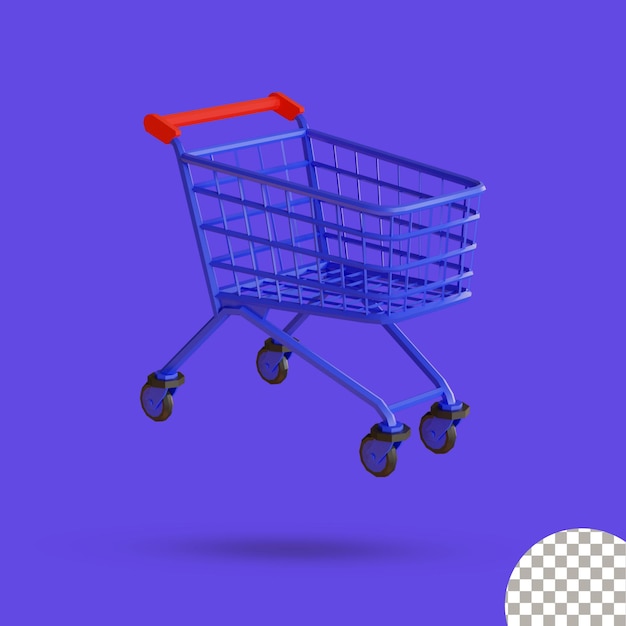 Ícone de carrinho de compras 3d imagem de renderização 3d
