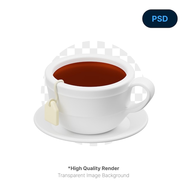 Ícone de chá 3d psd premium