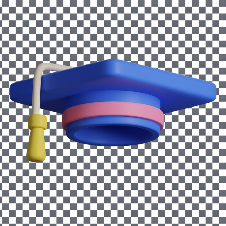 PSD ícone de chapéu de graduação psd 3d em fundo isolado e transparente