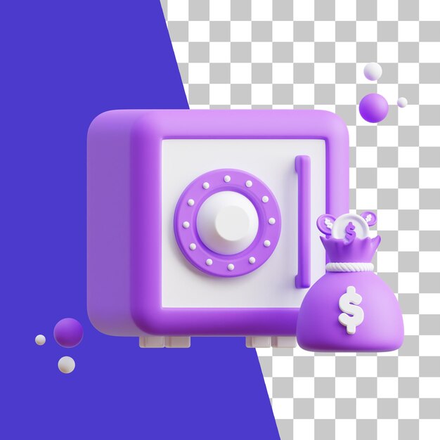 Ícone de cofre 3D