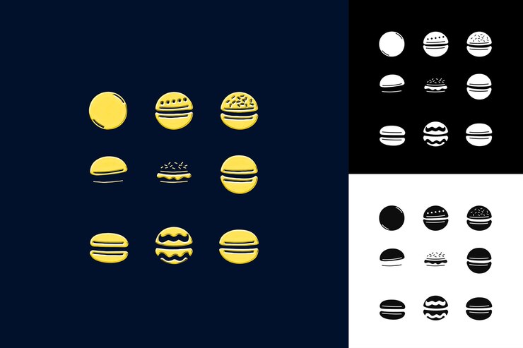 PSD ícone de comida de macarrão com uma pequena meringue francesa decorativa b ilustração plana design vetorial de comida