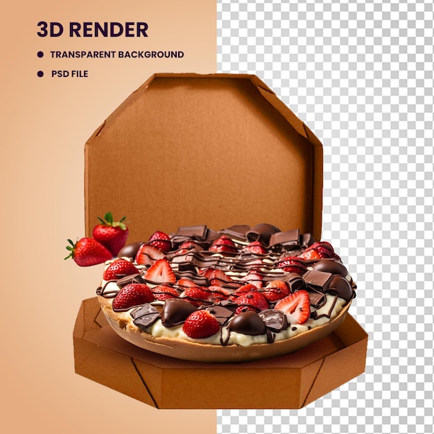 PSD Ícone de comida de morango premium renderização 3d em fundo transparente alta resolução png