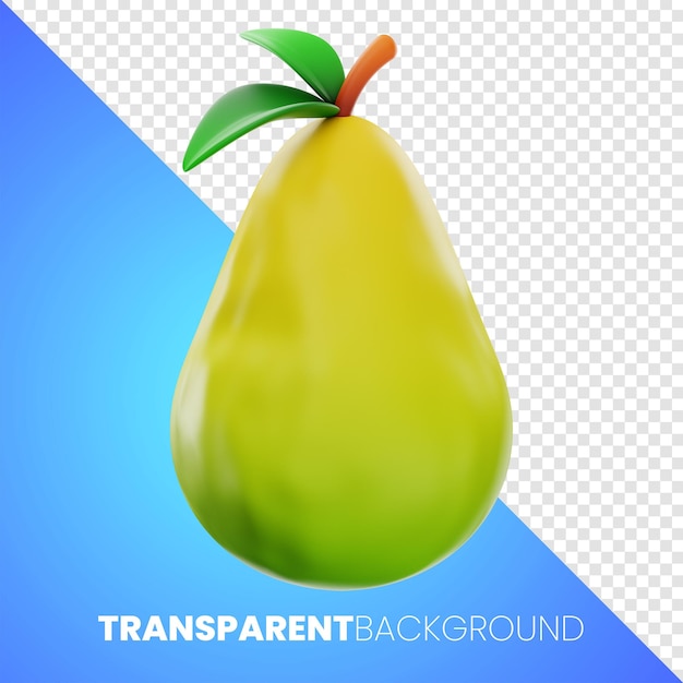 ícone de comida de pêra premium renderização em 3d em alta resolução de fundo transparente PNG