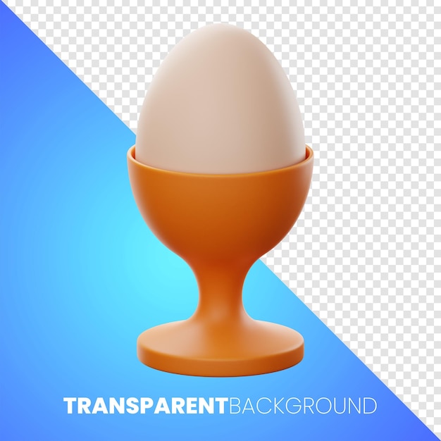 Ícone de comida e bebida de ovo de café da manhã renderização em 3d em fundo isolado