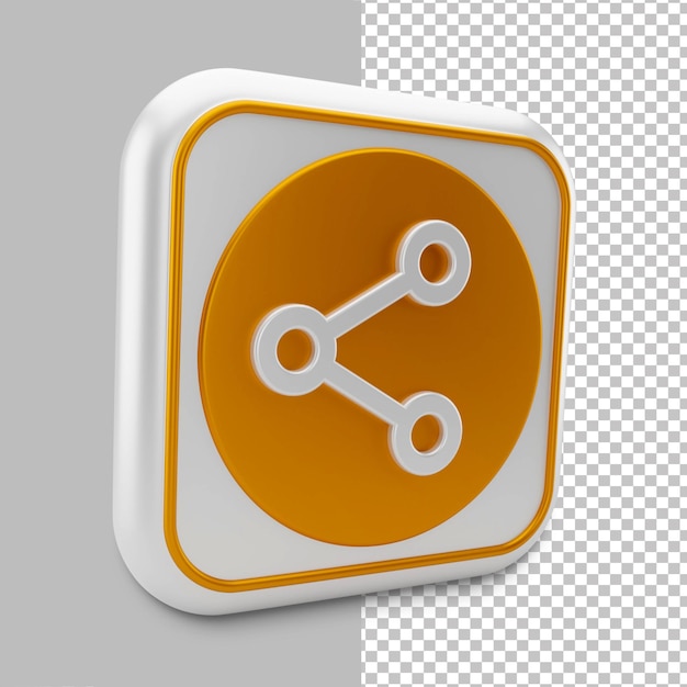 Ícone de compartilhamento em renderização 3d isolado