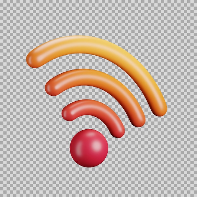 PSD Ícone de cor dinâmica wifi 3d