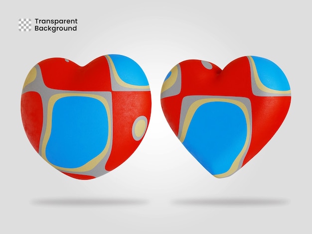 PSD Ícone de coração isolado ilustração de renderização 3d