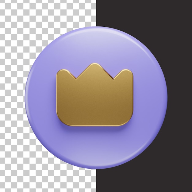 Ícone de coroa em renderização 3d