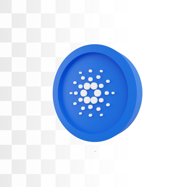 PSD Ícone de criptomoeda 3d cardano ada